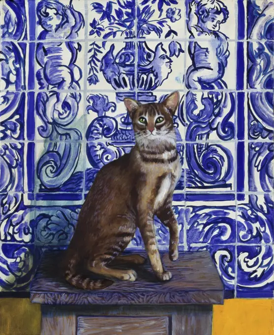 Cat Of Portugal  1997 Isy Ochoa (b.1961/French) Oil on canvas Private Collection 