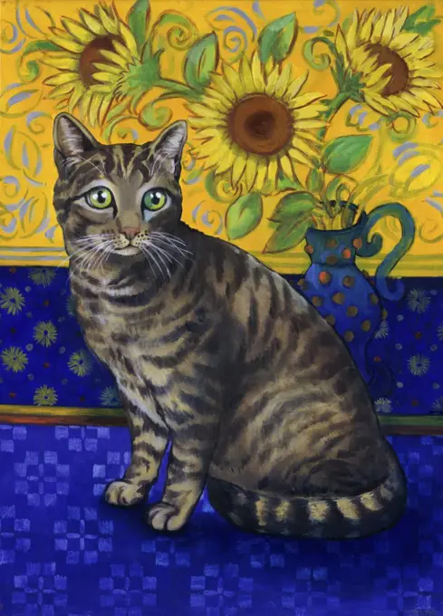 European Cat 1998 Isy Ochoa (b.1961/French) Oil on canvas Private Collection 