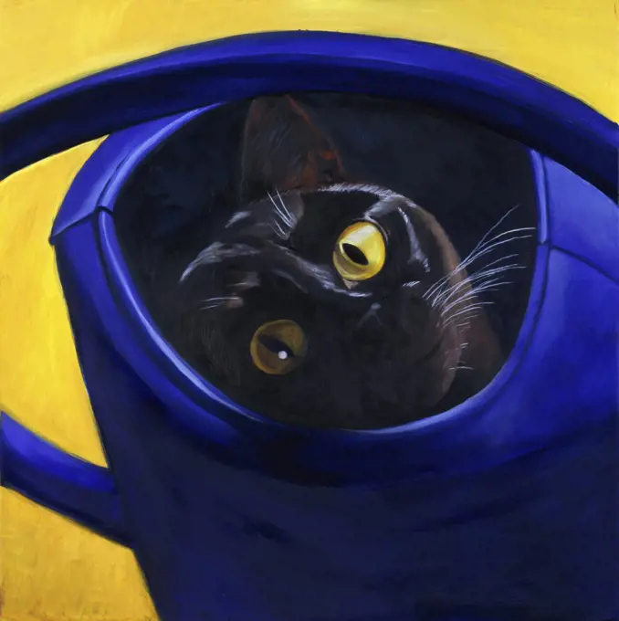 Cat in the Watering Can 1996 Isy Ochoa (b.1961 French) Oil on canvas