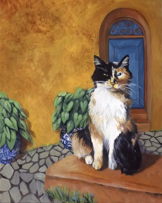 Cat in Turkey 2000 Isy Ochoa (b.1961 French) Oil on canvas