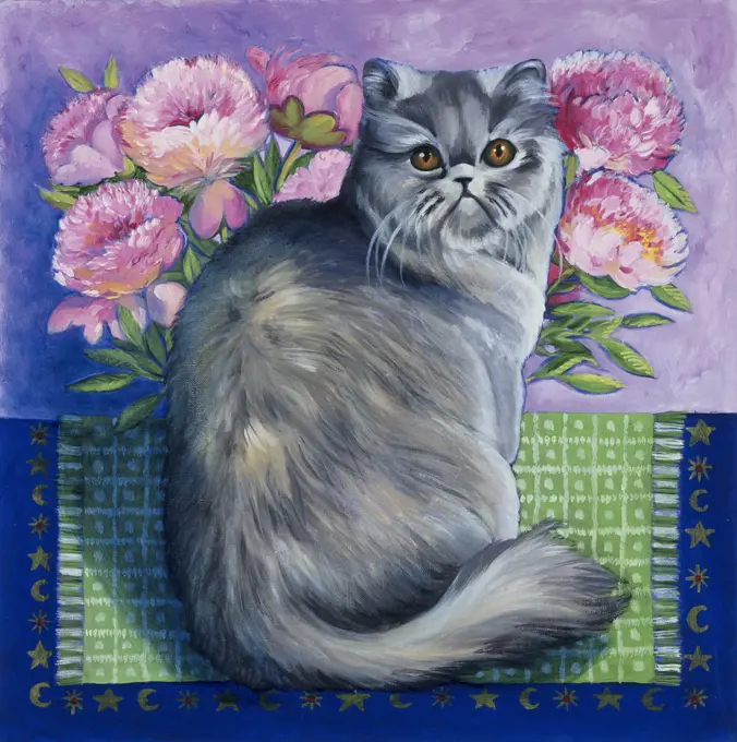 Persian Cat -Series I 1997 Isy Ochoa (b.1961 French) Oil on canvas