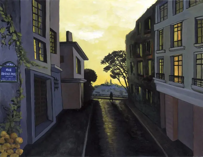 Sun Setting on Montmartre 2000 Isy Ochoa (b.1961 French) Oil on canvas