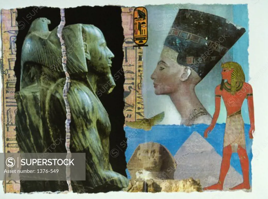 Civilizations Series: Ancient Egypt 2003  Gerry Charm (20th C. American) Collage