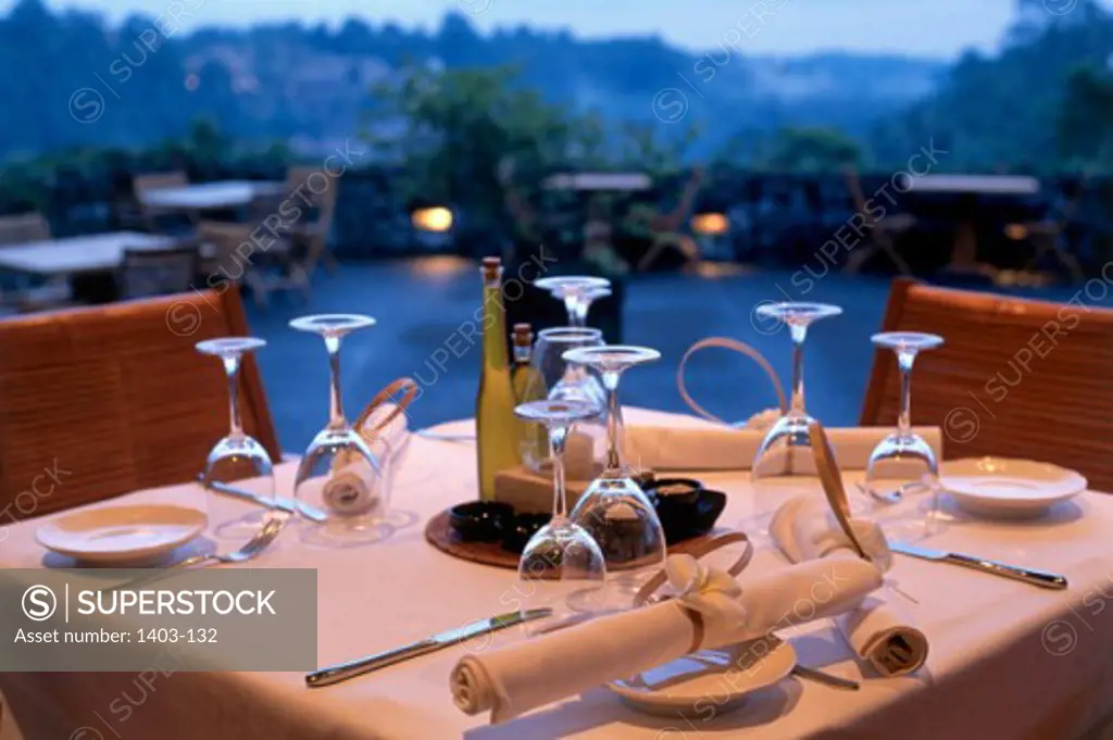 Place setting on a table