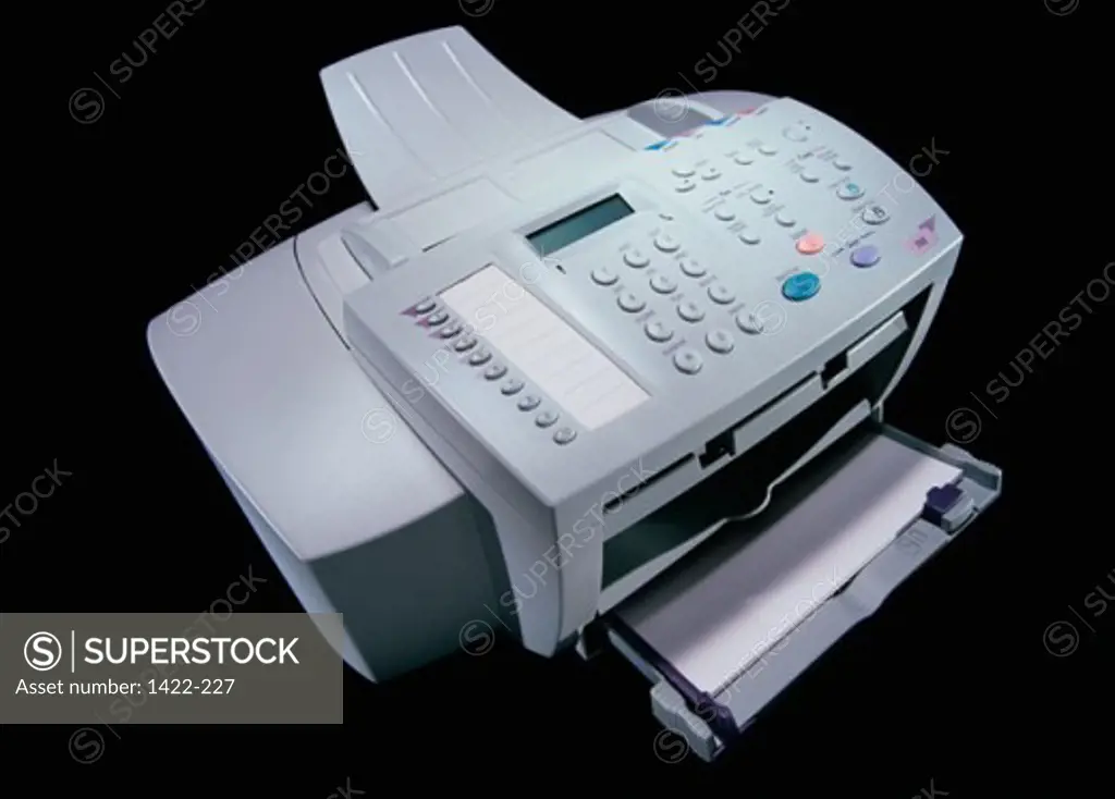 Close-up of a fax machine