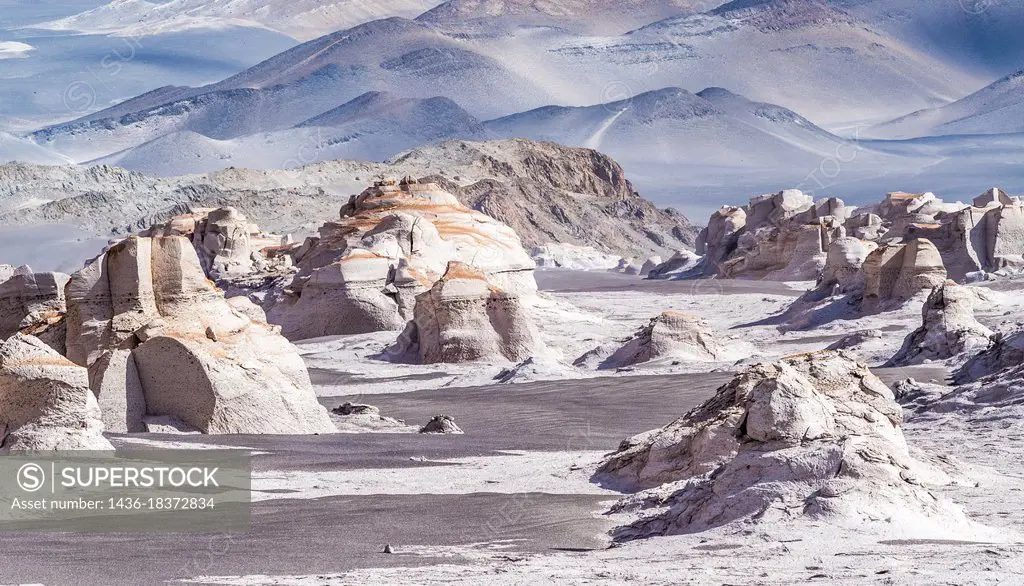 Landscapes of the fields of Piedra Pomez, El Peñon, Catamarca, Puna de Atacama, Argentina, without people.