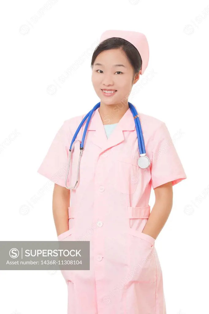 A portrait of a beautiful Chinese nurse.