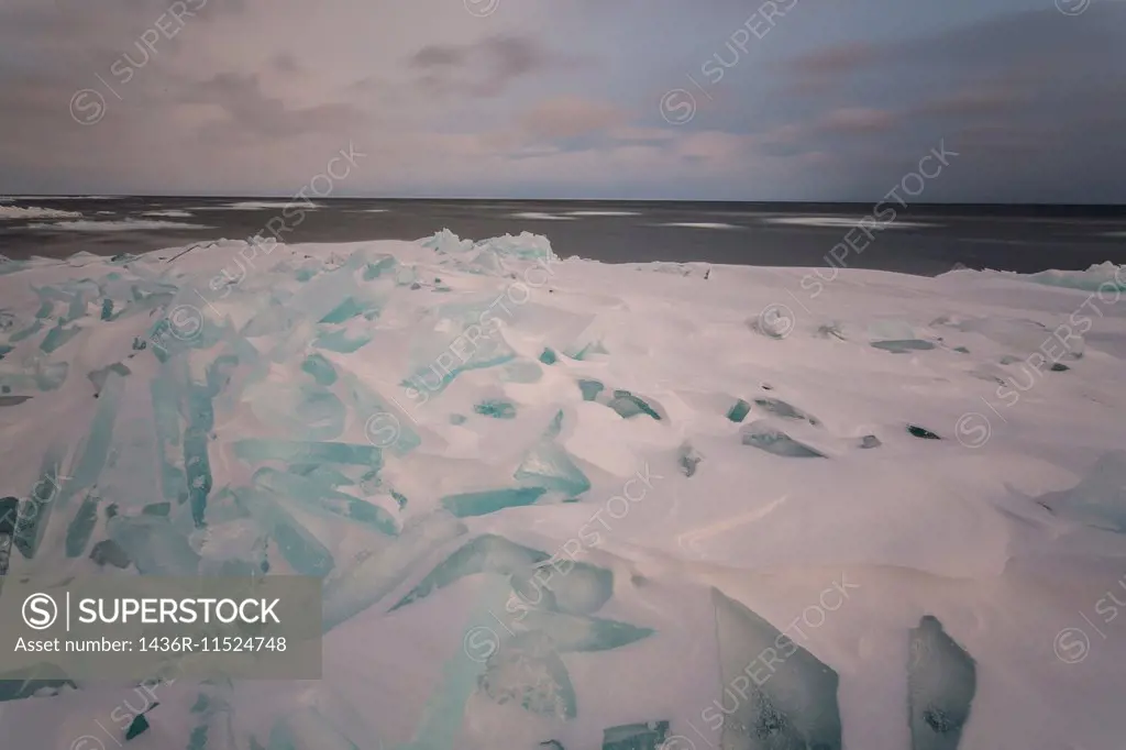 Ice Formations at Stoney Point, Lake Superior, Minnesota.