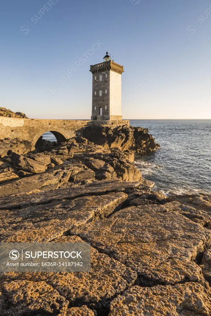 Kermorvan lighthouse. Le Conquet, Finistère, Brittany, France.