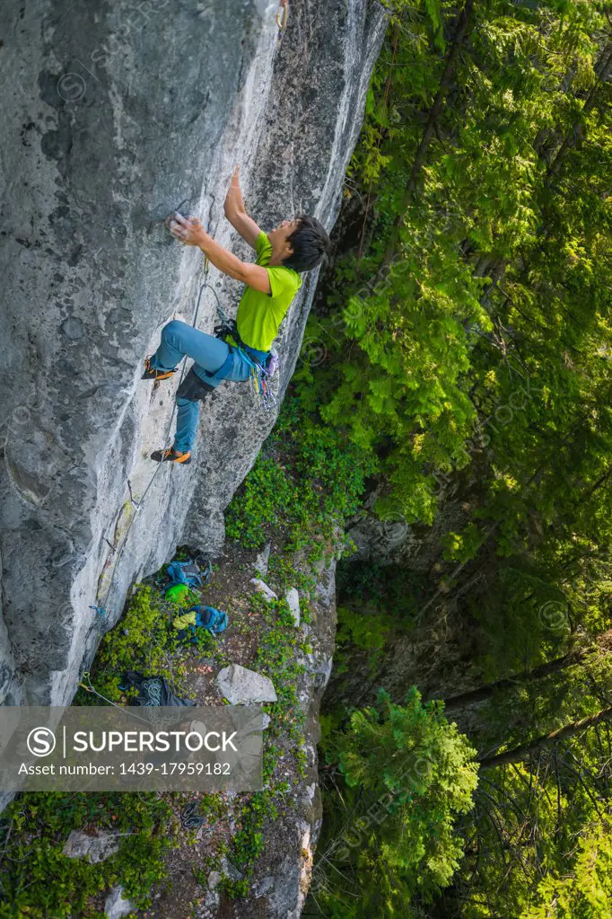 Rock climbing in Squamish, British Columbia, Canada