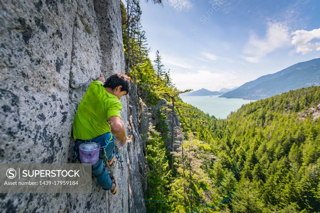 Rock climbing in Squamish, British Columbia, Canada