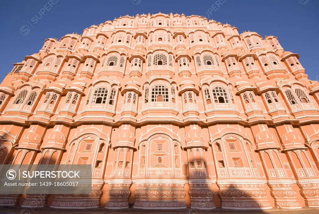 India, Jaipur, Facade of Palace of Winds