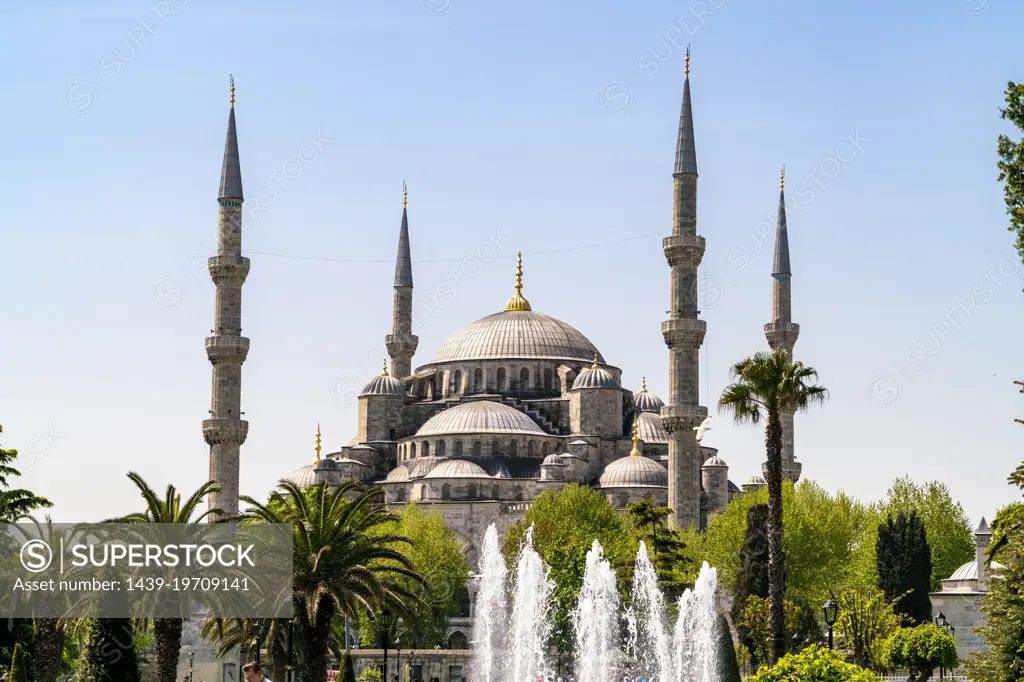 Turkey, Istanbul, Exterior of Blue Mosque