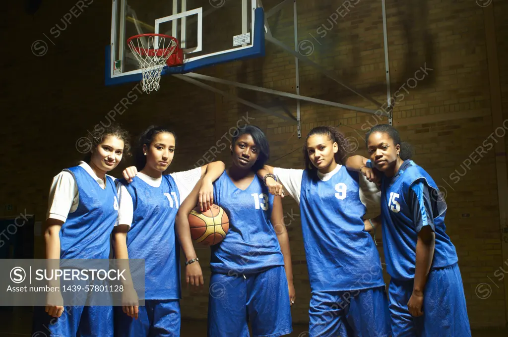 Portrait of female basketball team