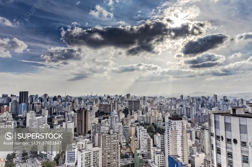 View of city skyscrapers, Sao Paulo, Brazil