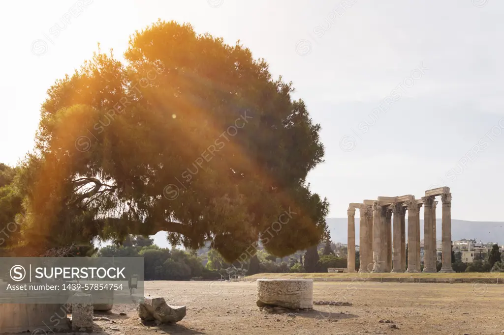 Ruins of olympieion, Athens, Attiki, Greece, Europe