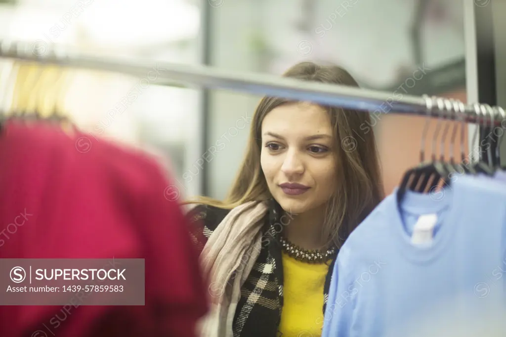 Woman clothes shopping