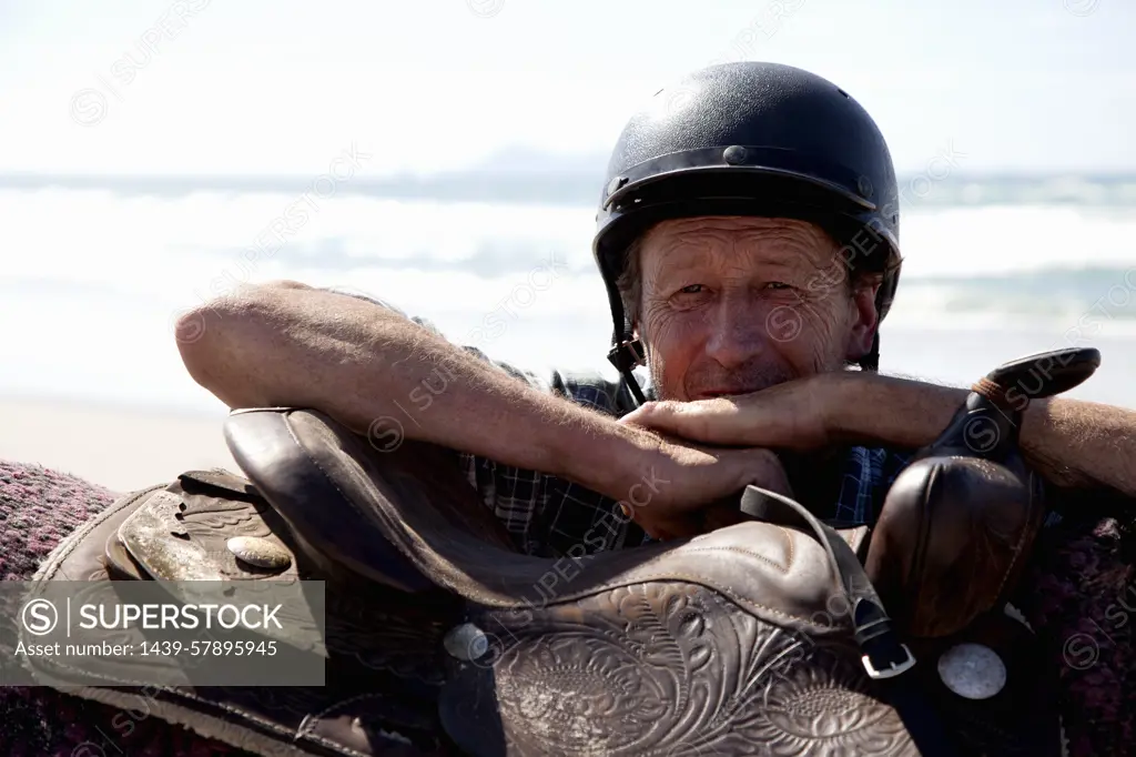 Horse rider, Pakiri Beach, Auckland, New Zealand