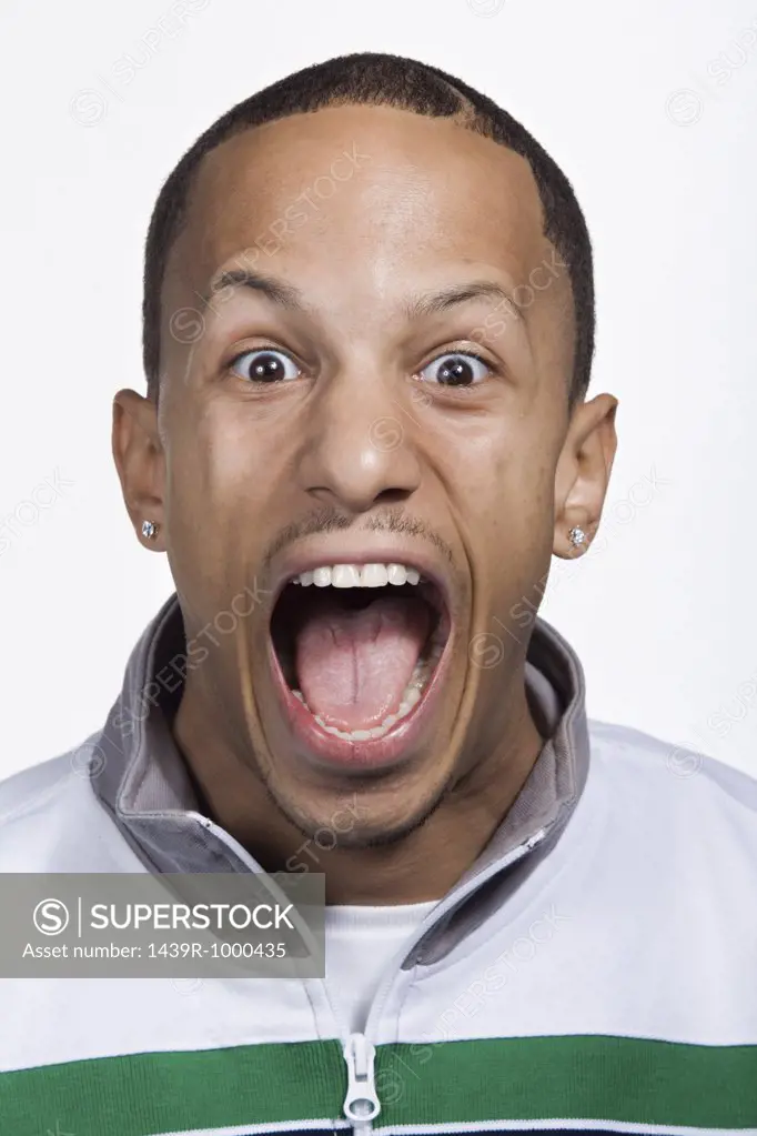 Portrait of young adult african american man