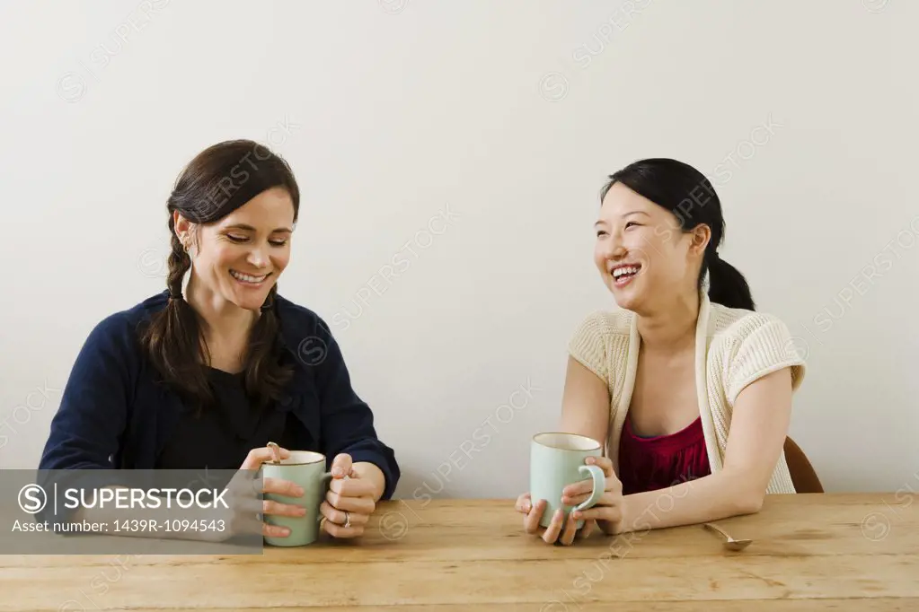 Two women chatting