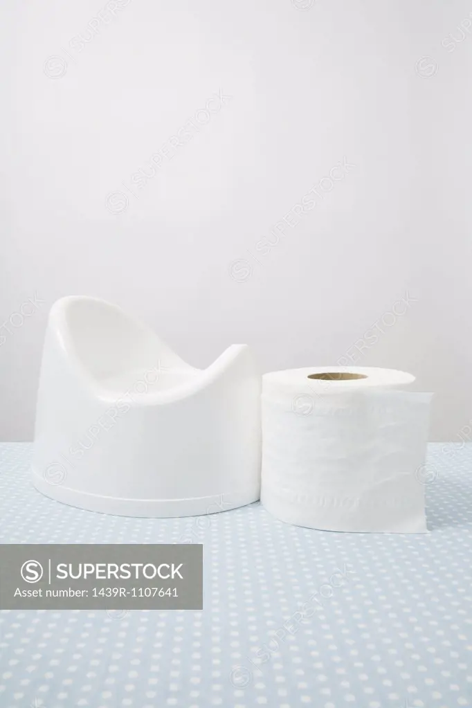 Potty and toilet paper