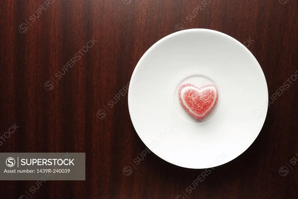 Heart shaped sweet on plate