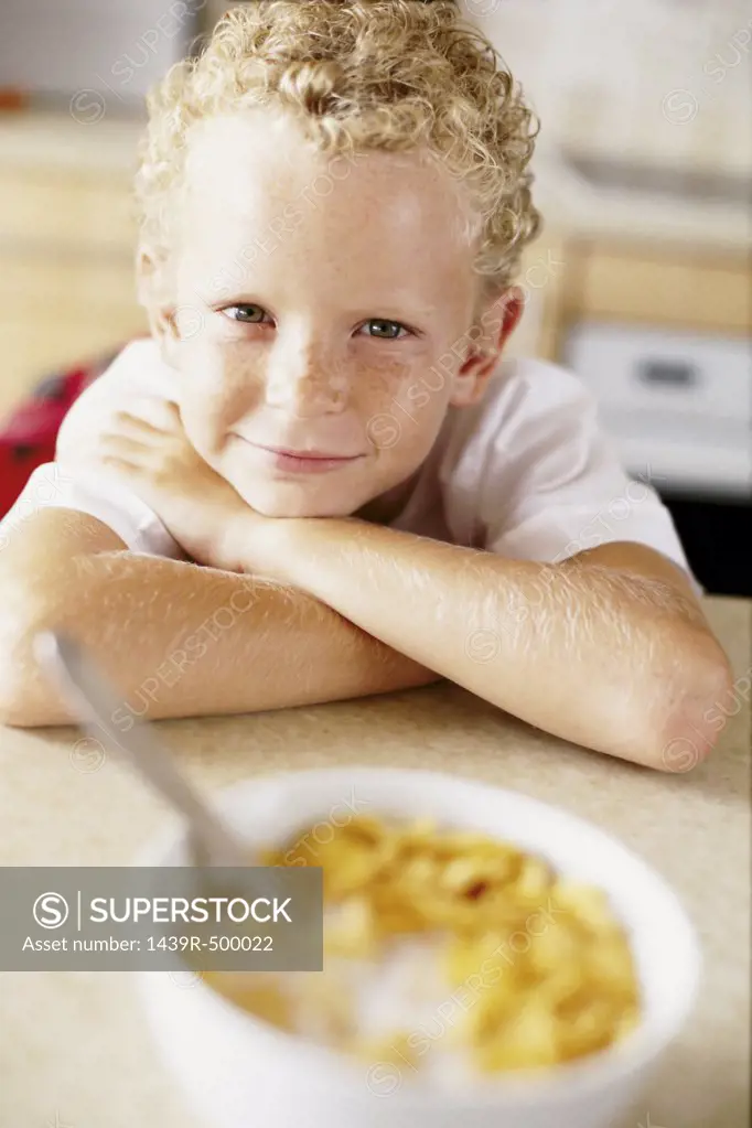 Boy having breakfast