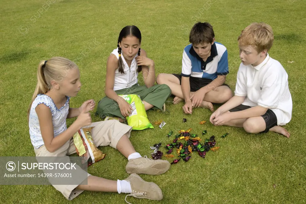 Children eating sweets