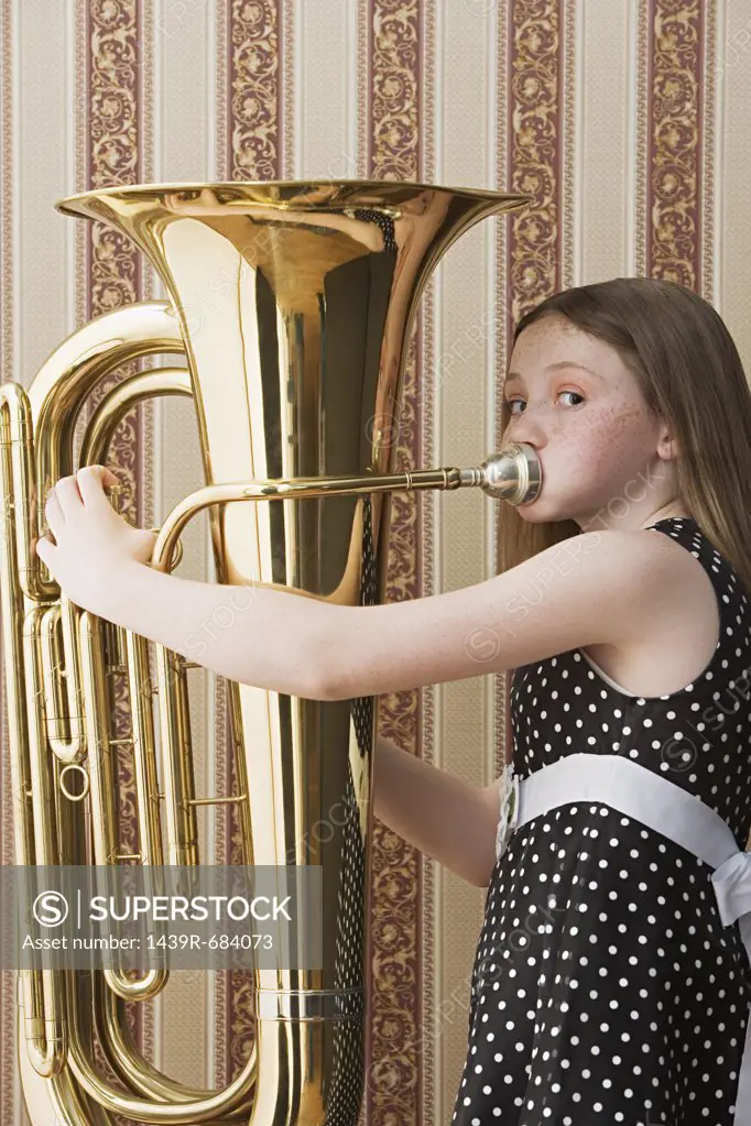 Generic - Brass, Youth and music, Tuba player, brass playing