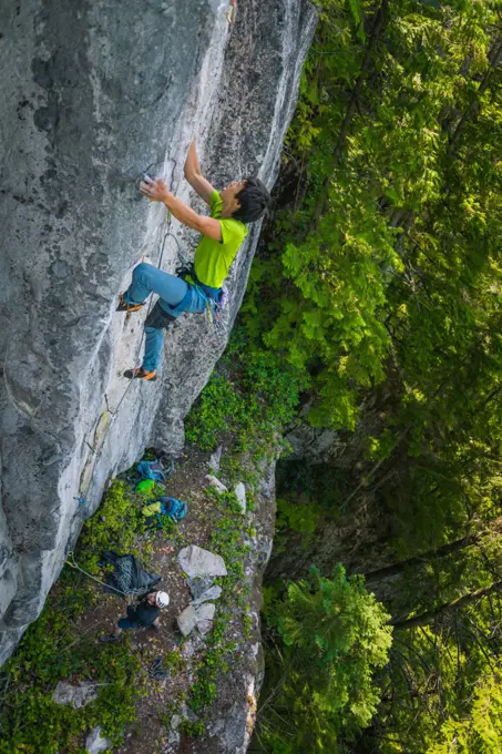 Rock climbing in Squamish, British Columbia, Canada