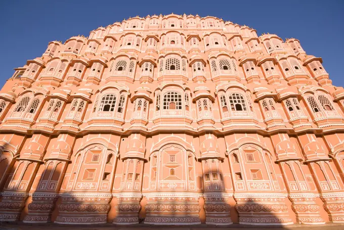India, Jaipur, Facade of Palace of Winds