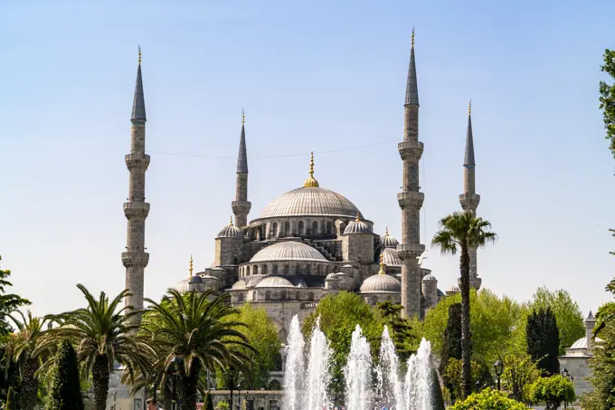 Turkey, Istanbul, Exterior of Blue Mosque