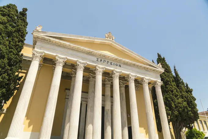 Greece, Athens, Low angle view of Zappeion palace