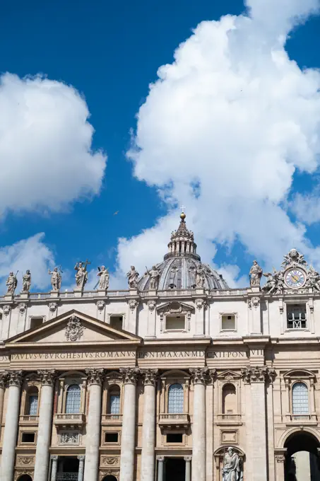 Italy, Rome, Facade of St Peters Basilica in Vatican City