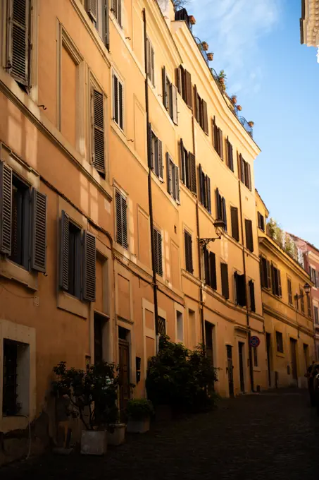 Italy, Rome, Typical townhouses on sunny day