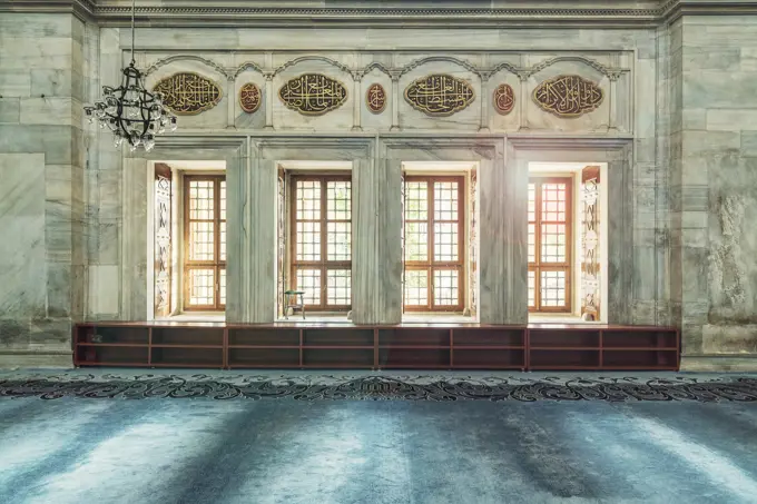 Interior of Nuruosmaniye Mosque in Istanbul, Turkiye