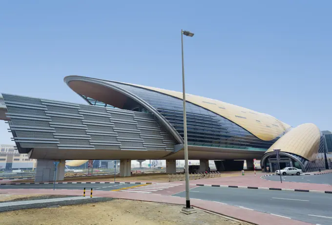 Downtown Dubai Metro Station at daytime, United Arab Emirates