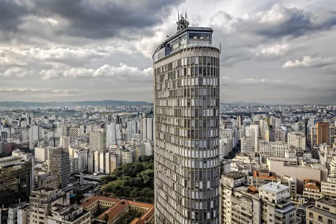 View of the Italy building above city skyscrapers, Sao Paulo, Brazil