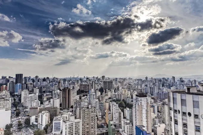 View of city skyscrapers, Sao Paulo, Brazil