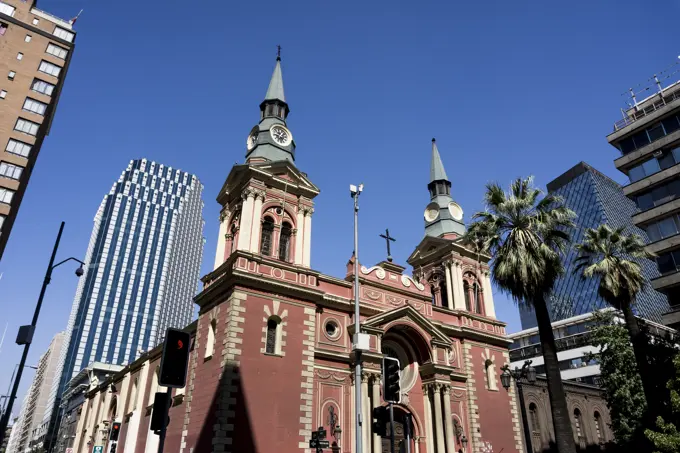 Low angle view buildings, Santiago de Chile, Chile