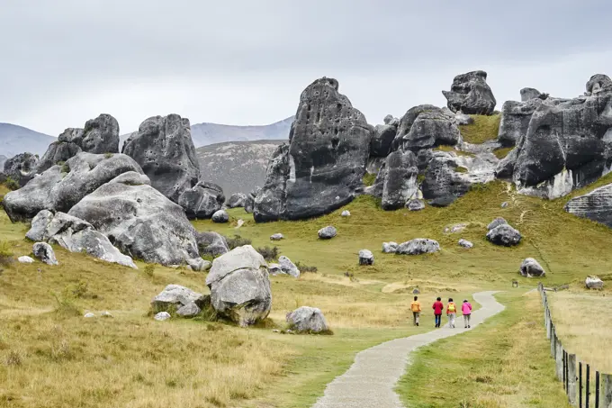 Hikers at Arthur's Pass, New Zealand