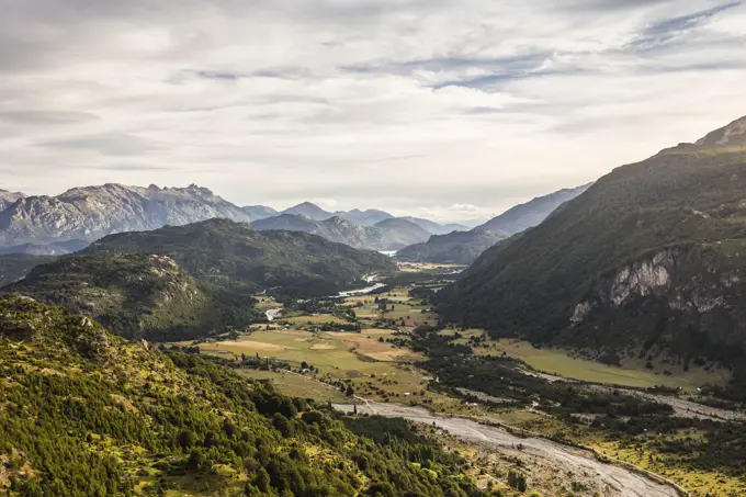 Mountain valley landscape,  Futaleufu, Los Lagos region, Chile