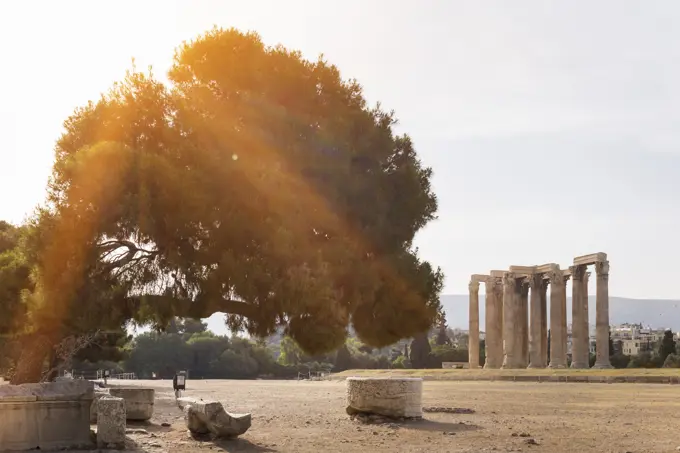 Ruins of olympieion, Athens, Attiki, Greece, Europe