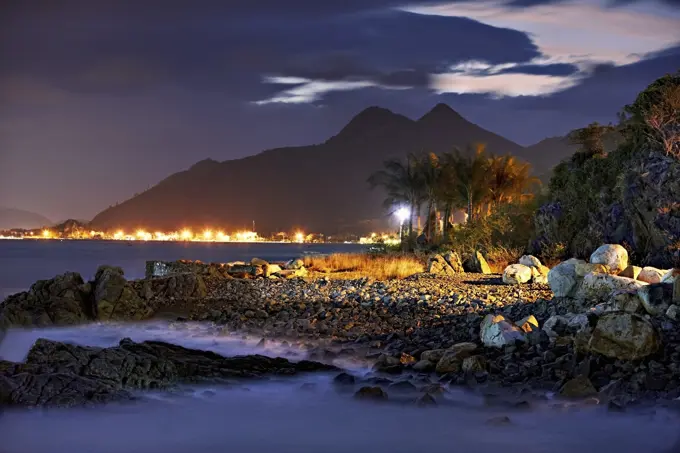 Beach at night of Nha Trang, Vietnam