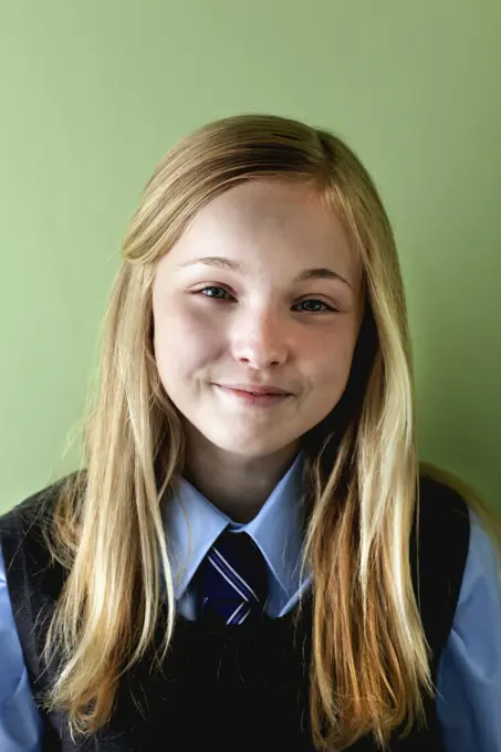 Schoolgirl smiling, portrait