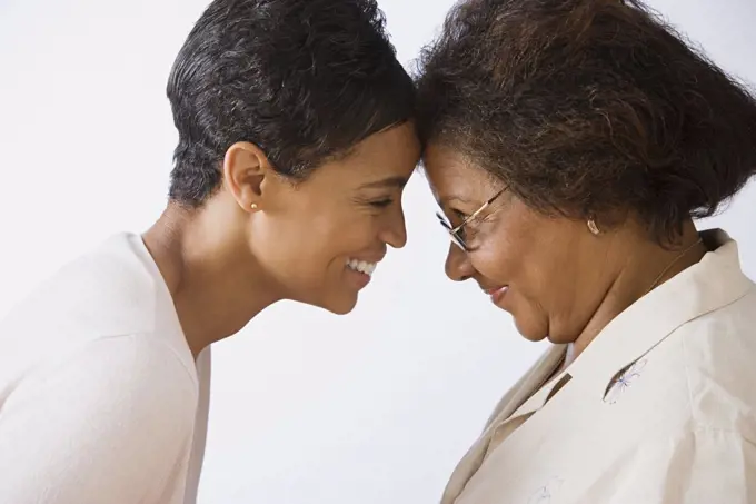 Mother and daughter face to face