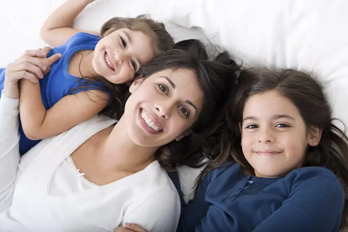 Hispanic mother and daughters