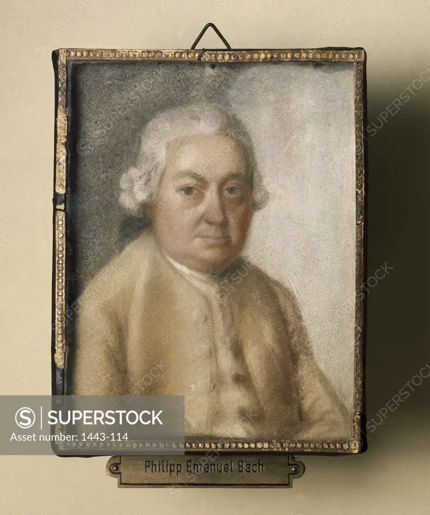 Carl Philipp Emanuel Bach (1714-1788)  Artist Unknown  Pastel