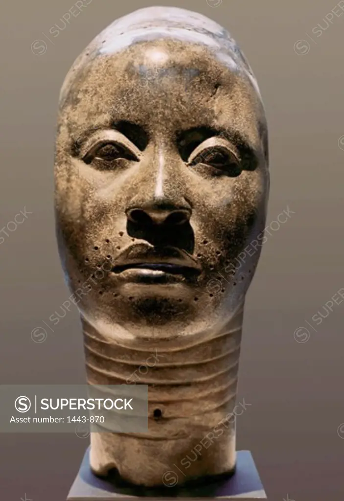 Head of an Oni-Yoruba, Ife, Nigeria 12th -15th Century African Art Brass National Museum, Lagos, Nigeria
