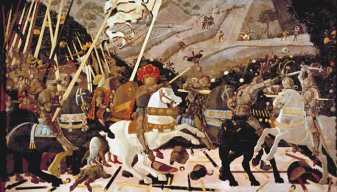 Battle of San Romano  ca. 1455 Paolo Uccello (1397-1475 Italian) Tempera on wood panel National Gallery, London, England